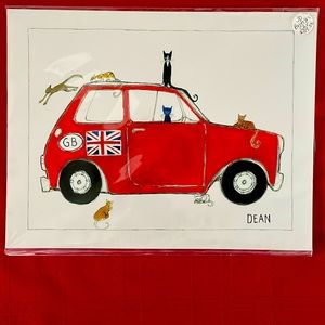Pete The Cat British Car mounted print by James Dean.